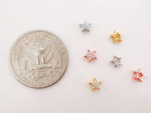 Load image into Gallery viewer, 10pcs 6mm Cubic Star Spacer Beads, 18K Gold Plated Micro CZ Pave Beads, Dainty Bracelet Necklace Making Beads, Jewelry Finding S224