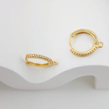 Load image into Gallery viewer, Crystal Cubic Ear Hoops, 15x13mm 18K Gold Plated Leverback Earrings, Huggie Hoops Earrings, earring findings for Jewelry Making S1138