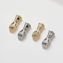 Load image into Gallery viewer, 2pcs Hand Connector Charm, 14K Gold/Silver Plated Pendant, Neckalce Bracelet Making Pendant, Jewelry Supply Finding GZ269