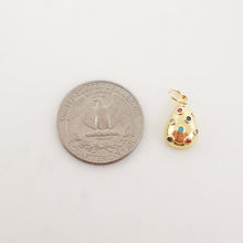 Load image into Gallery viewer, 3D Teardrop Shape Charm, Cubic Pave Charm, 15.5x9mm, Tear Drop Pendant, Bracelet Necklace Making, Gold Plated Jewelry Findings S20262