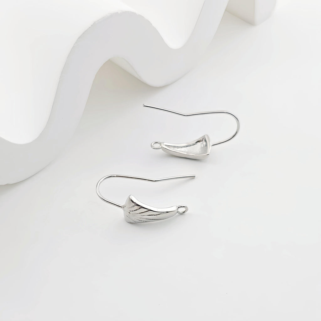 Silver Plated Ear Wires, Sun Ray Earring Hooks, Nickel Free, Fish Hooks, Ear Wires for Jewelry Making ZX289