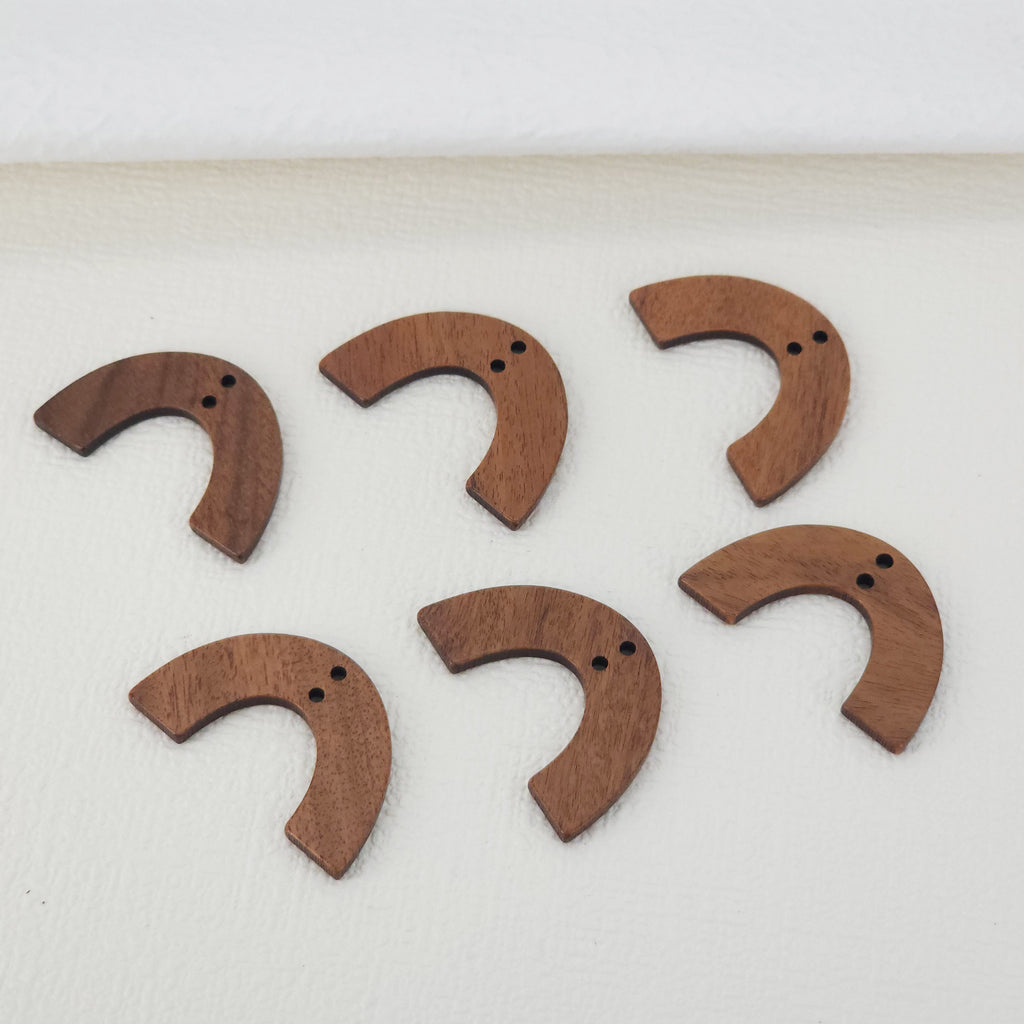 2PCS Geometric Shape Wood Charms, Wooden Pendant, Reclaimed Walnut Wood, Geometric Statement Wood Earrings Diy Ideas JT951