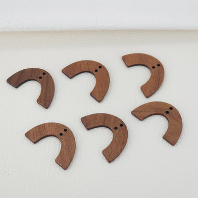 2PCS Geometric Shape Wood Charms, Wooden Pendant, Reclaimed Walnut Wood, Geometric Statement Wood Earrings Diy Ideas JT951