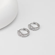 Load image into Gallery viewer, CZ Pave Flower Ear Hoop, Gold Plated Huggie Hoop Earring, Leverback Earring, DIY Earring  Findings, Handmade Earring Supplies D0531-D0539