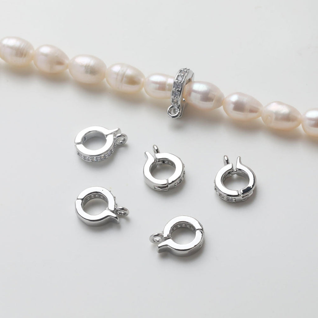 CZ Pave Clasp, Necklace Connector, 14K Gold/Silver Plated, Neckalce Bracelet Making Pendant, Jewelry Supply Finding GZ768