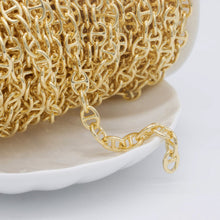 Load image into Gallery viewer, Pig Nose Chain- 5.7mm Flat- 18K Gold Plated Chains, Loose Chains for Jewelry Wholesale, Unfinished Chain for Necklace Making S929