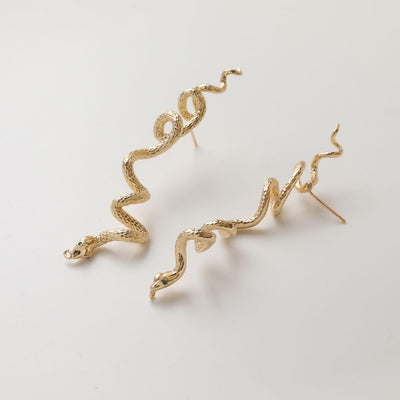 Snake Earring Post With Loop, 14K Gold/Silver, S925 Silver Pin Nickel Free Earrings, Snake Ear Stud with Loop GZ733