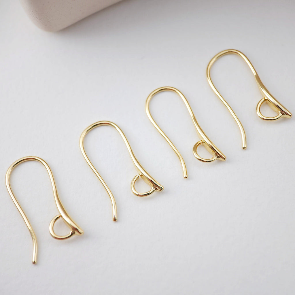 Fish Hooks, 18K Gold Plated Ear Wires, Gold Earring Earring Hooks, Ear Wires for Jewelry Making D0184
