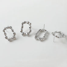 تحميل الصورة إلى عارض المعرض، قرط مستطيل غير منتظم، ذهبي/فضي، أقراط فضة S925 خالية من النيكل، نتائج قرط متقطرة مضادة للحساسية GE051