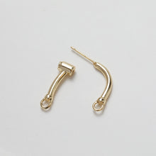 Load image into Gallery viewer, 14K Gold Arch Shape Earring Post With 2 Loops, S925 Silver Ear Pin Nickel Free Earrings, Hypoallergenic Earring Findings GZ351