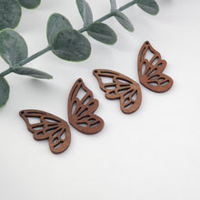 Load image into Gallery viewer, Butterfly Wing Wood Charms, Wooden Pendant, Reclaimed Walnut Wood, Geometric Statement Wood Earrings Diy Ideas JT990