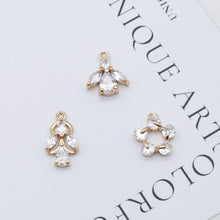 Load image into Gallery viewer, CZ Pave Tree Charm, Cubic Zircon Crystal Leaf Pendant, Bracelet Necklace Pendant, 14K Real Gold Plated Charm, Jewelry Findings ZR002-F142