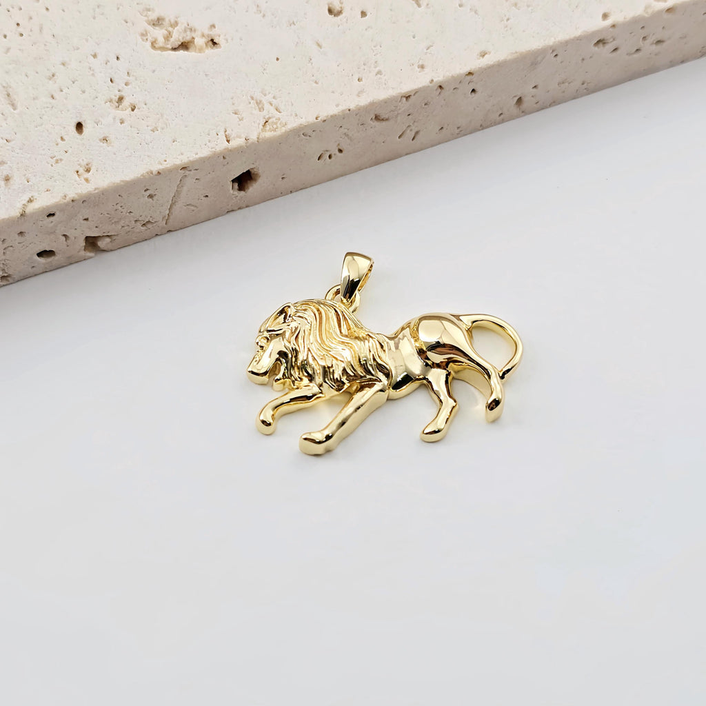 Enamel Shell Charms, Horn Pendant, Lion Pendant, 18K Gold Plated, Jewelry Making Pendant S1274