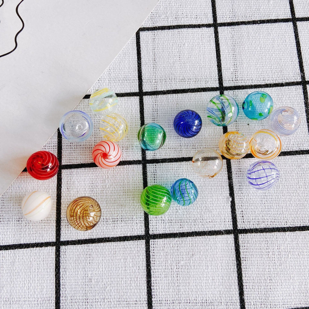 4 cuentas de vidrio soplado a mano, esferas huecas para hacer joyas, hallazgos de cuentas DIY MY112