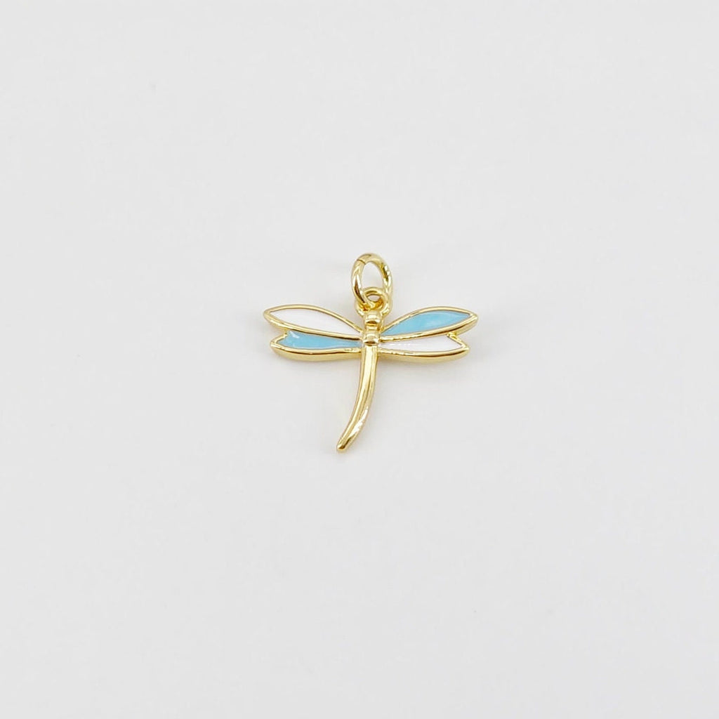 Dragonfly Charm, 18K Gold/Silver Plated Pendant, 12*14.7mm, Flying Animal Charm, Necklace Jewelry Finding S20725