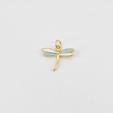 Load image into Gallery viewer, Dragonfly Charm, 18K Gold/Silver Plated Pendant, 12*14.7mm, Flying Animal Charm, Necklace Jewelry Finding S20725