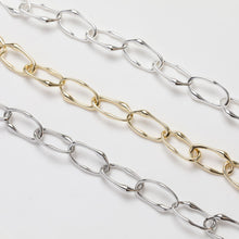 Load image into Gallery viewer, 14K Gold Oval Chain Charm, Cut to Size, Necklace Bracelet Making Finding, Chain Connecor for Jewelry Making GZ264