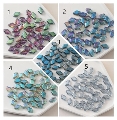 30pcs Rhombus Glass Beads, 10x15mm, Crystal Glass Loose Beads for Jewelry Making, DIY Beads Finding GZ029