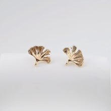 Load image into Gallery viewer, Gold Leaf Earring Post With Loop, Ginkgo Biloba Post, Nickel Free Earrings, Ear Stud Loop, Hypoallergenic Earring Findings ZX313