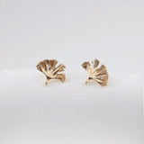 Gold Leaf Earring Post With Loop, Ginkgo Biloba Post, Nickel Free Earrings, Ear Stud Loop, Hypoallergenic Earring Findings ZX313