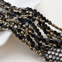 Load image into Gallery viewer, Gold Rimmed Round Glass Beads, 6*3mm, Crystal Glass Loose Beads for Jewelry Making, DIY Beads Finding GZ550