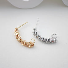 Load image into Gallery viewer, C Shape Earrings Post With Loop, 14K Gold Plated, Nickel Free Earrings, Ear Stud Loop, Hypoallergenic Earring Findings ZX192