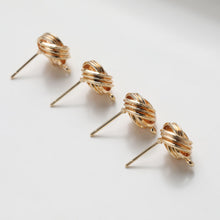 Load image into Gallery viewer, Gold Knot Earring Post With Loop, S925 Silver Ear Pin, Nickel Free Earrings, 18K Ear Stud Loop, Tie The Knot Earring Findings GT062