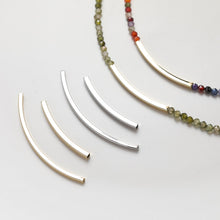 Cargar imagen en el visor de la galería, 5 cuentas de tubo cuadrado doblado, cuentas espaciadoras curvas, cuentas de tubo curvo, chapadas en oro/plata de 14 quilates, para hacer pulseras y collares, accesorio de joyería GZ229