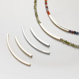 5pcs Bent Square tube Beads, Curved Spacer Beads, Curved Tube Beads, 14K Gold/Silver Plated, Bracelet Necklace Making Jewelry Finding GZ229
