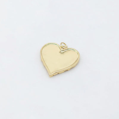 Textured Heart Charms, 18K Gold Plated CZ Pave Love Pendant, Necklace Making Pendants, Jewelry Findings S20478
