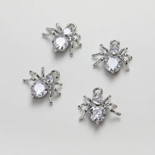 Load image into Gallery viewer, Spider Pendant Charm, Cubic Pave Pendant, 14K Gold/Silver Plated Pendant, Necklace Bracelet Making Charm, Jewelry Findings GZ226