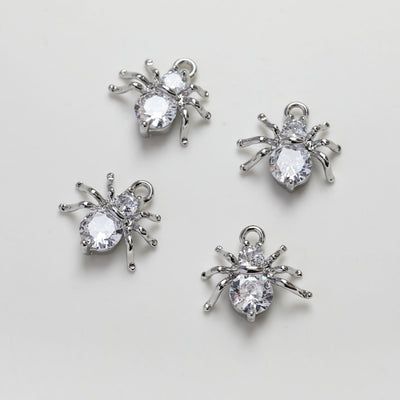 Spider Pendant Charm, Cubic Pave Pendant, 14K Gold/Silver Plated Pendant, Necklace Bracelet Making Charm, Jewelry Findings GZ226