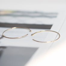 Load image into Gallery viewer, 14K Gold Filled Hoop Earring Findings [One Pair], 18mm/26mm, Half Ring Hook Earring, Circle Ear Wires with Ball B013