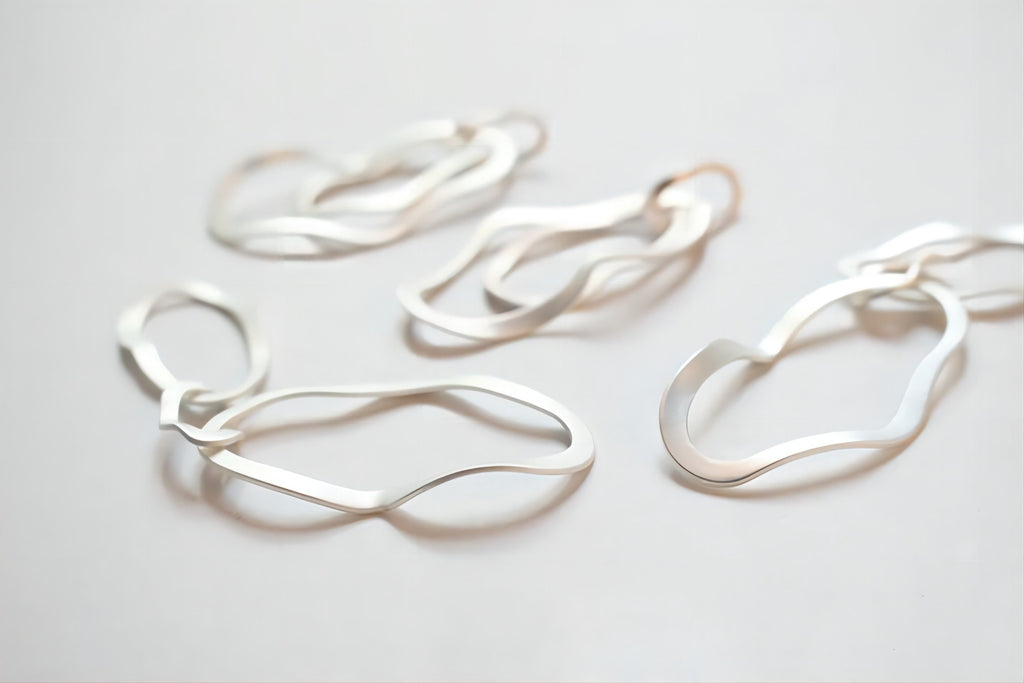 Irregular Drop Triple Ring Pendant, 14K Shiny Gold/Silver Plated Drop Openwork Pendant 5x24mm for Jewelry Making Supply JH018