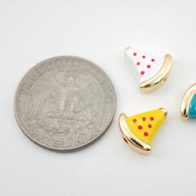 Load image into Gallery viewer, Enamel Watermelon Beads, Fruit Spacer Beads, Large Hole Gold Plated Beads, 18K Gold Plated,  Bracelet Necklace Making Jewelry Finding S1107