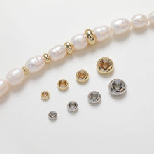 Load image into Gallery viewer, 50pcs- 14K Gold Donut Spacer Beads, Tone Rondelle Spacer Beads, 4mm,5mm,6mm,8mm, Bracelet Making, Jewelry Finding SC031