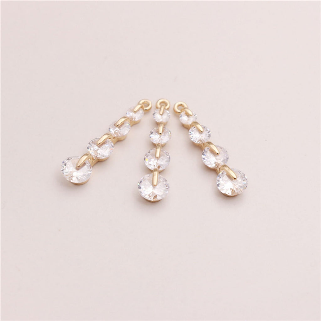 1PCS CZ Pave Leaves Charm, Cubic Zircon Crystal Leaf Pendant, Bracelet Necklace Pendant, Gold Plated Charm, Jewelry Findings B028-F023