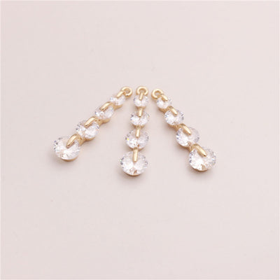 1PCS CZ Pave Leaves Charm, Cubic Zircon Crystal Leaf Pendant, Bracelet Necklace Pendant, Gold Plated Charm, Jewelry Findings B028-F023