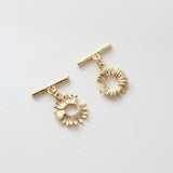 OT Flower Toggle Clasps, One Set, 14K Gold Plated OT Buckle, 14k Gold, Necklace Closure, Connectors Clasps JG059