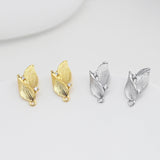 عمود قرط على شكل ورقة شجر، قرط مرصع من النحاس الأصفر مطلي بالذهب الحقيقي عيار 18 قيراطًا مع حلقة، مرصع بحجر الزركونيا المكعب، دبوس من الفضة الاسترلينية 925، خالٍ من النيكل، أداة العثور على القرط D0435