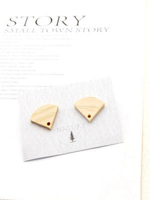 4PCS  Wood Earrings,  FanShaped Wooden Earrings for women,Reclaimed Ash Wood, Nickel Free, Geometric Statement Earrings Finding  JT907