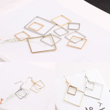 Cargar imagen en el visor de la galería, 10 colgantes cuadrados calados, chapados en oro de 18 quilates y plata, para collar QR026-ZX7048