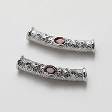 Load image into Gallery viewer, Vintage Curved Spacer Beads, Zircon Curved Tube Beads, 14K Gold/Silver Plated, Bracelet and Necklace Making， Jewelry Findings SC027