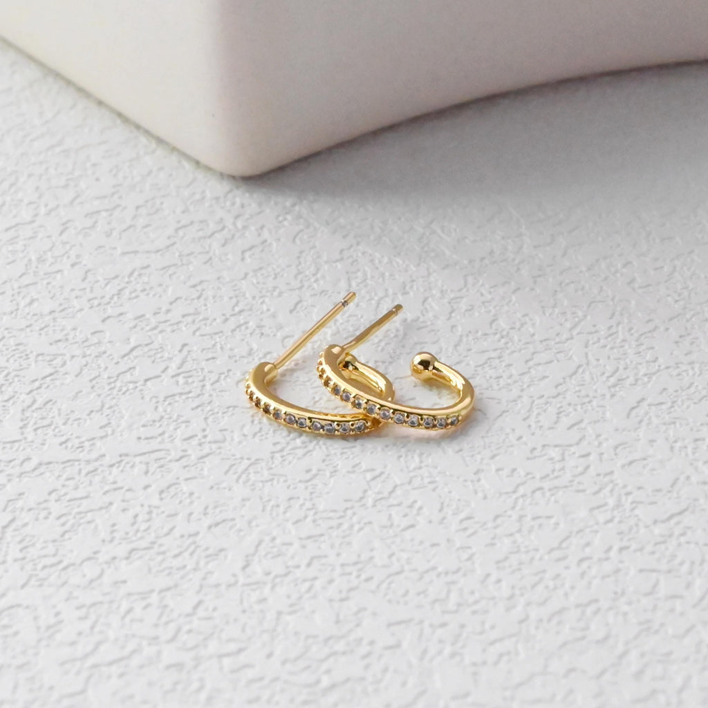 18K Gold Plated Ear Wires, Cubic Pave Earring Hooks, Nickel Free, Fish Hooks, Ear Wires for Jewelry Making D0372