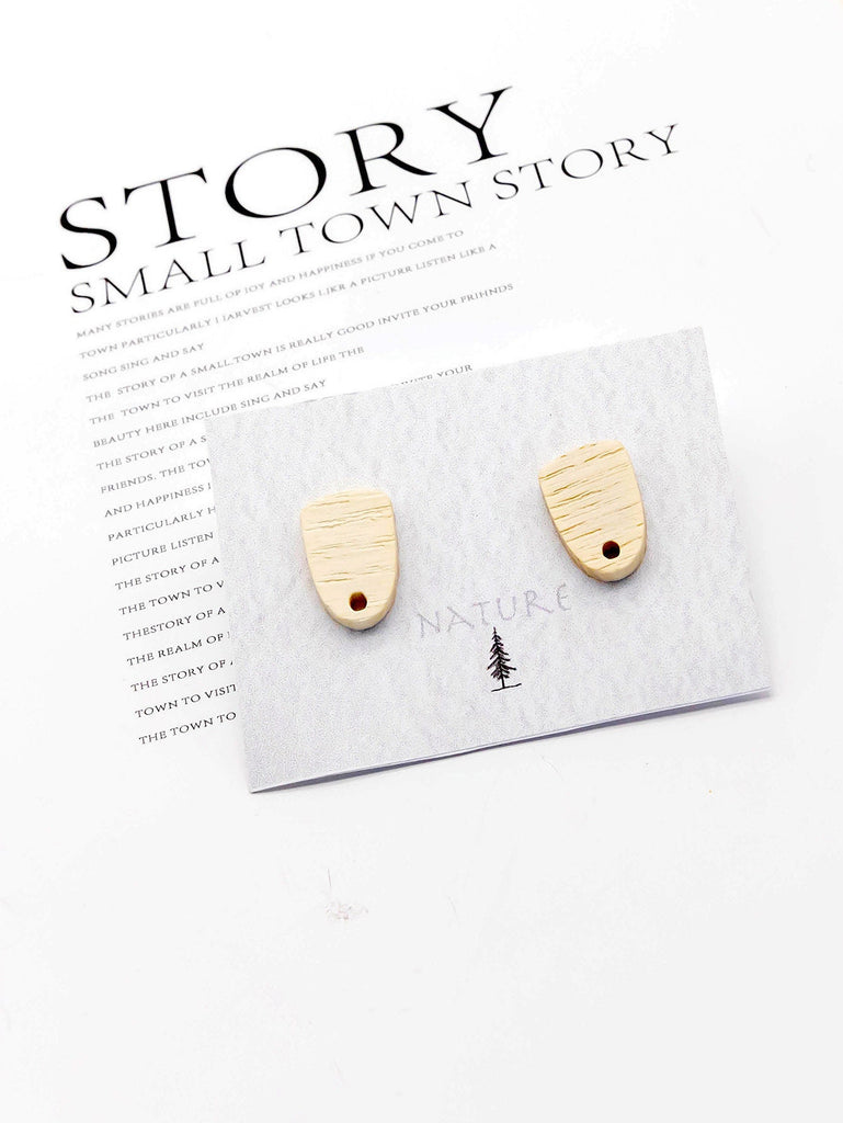 4PCS Wood Earrings, Horseshor Shape Wooden Earrings for women, Reclaimed Ash Wood, Nickel Free, Geometric Statement Earrings Finding   JT906