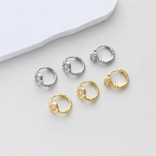 Load image into Gallery viewer, CZ Pave Earring Hoop, Gold Plated Huggie Hoop Earring, Leverback Earring, DIY Earring  Findings, Handmade Earring Supplies D0508-D0523