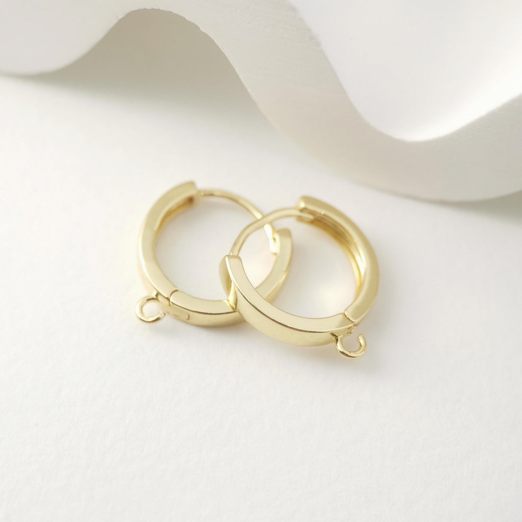 6PCS Crystal Cubic Ear Hoops, 15x16mm 18K Gold Plated Leverback Earrings, Huggie Hoops Earrings, earring findings for Jewelry Making S832