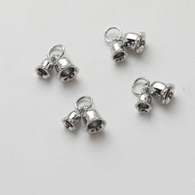 Load image into Gallery viewer, Gold Bell Pendant, 14K Gold/Silver Plated, Double Bell Pendant, Necklace Earring Making Charms, 13.5mm, Jewelry Findings GZ639