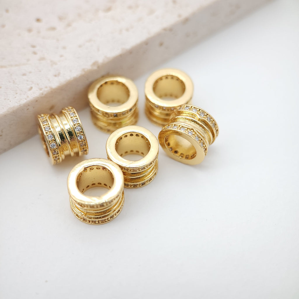 20PCS- Flower Spacer Beads, 18K Gold Plated , Dainty Bracelet Necklace Making Beads, Jewelry Finding S277