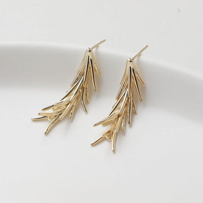 Tassel Stud Post Earrings with Loop, 14K Gold Plated/Silver Post, Tassel Earring Findings GZ772